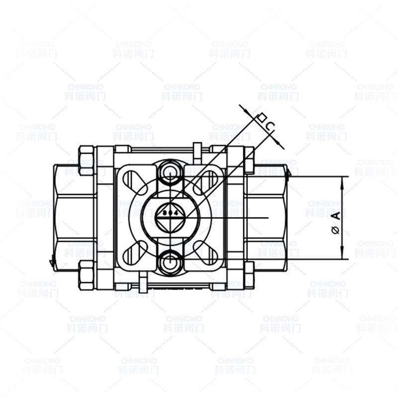 高平台三片式内螺纹球阀-PN16