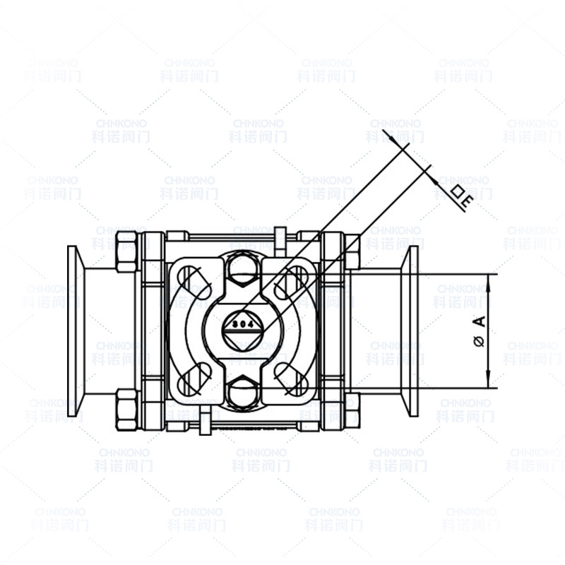 高平台三片式快装球阀-PN16
