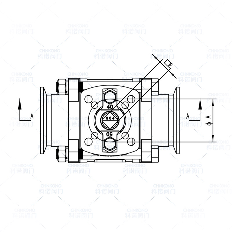 1000WOG高平台三片式快装球阀-PN64