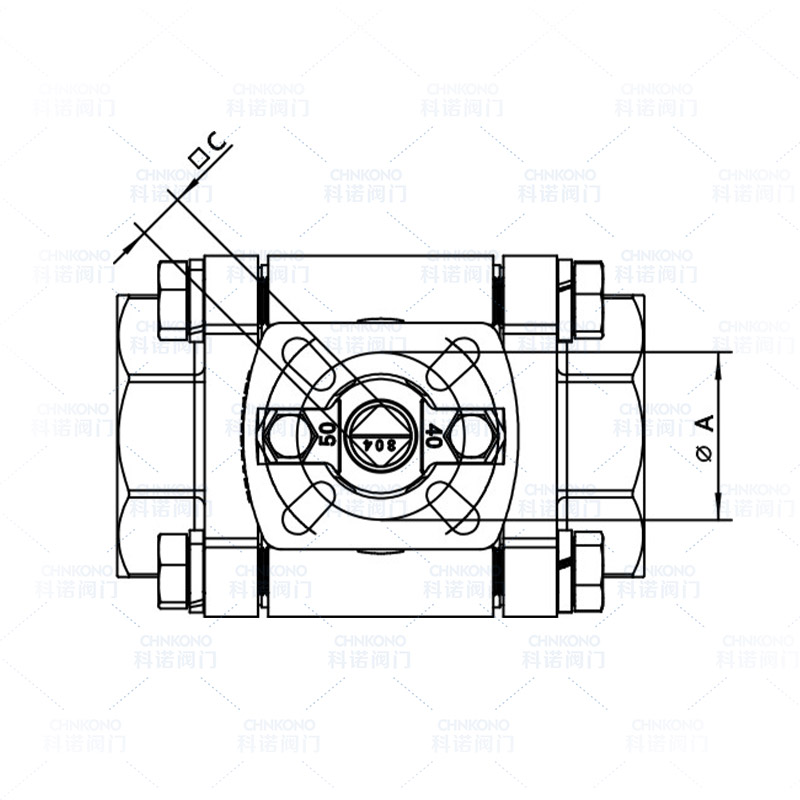 2000WOG高平台三片式内螺纹球阀-PN120