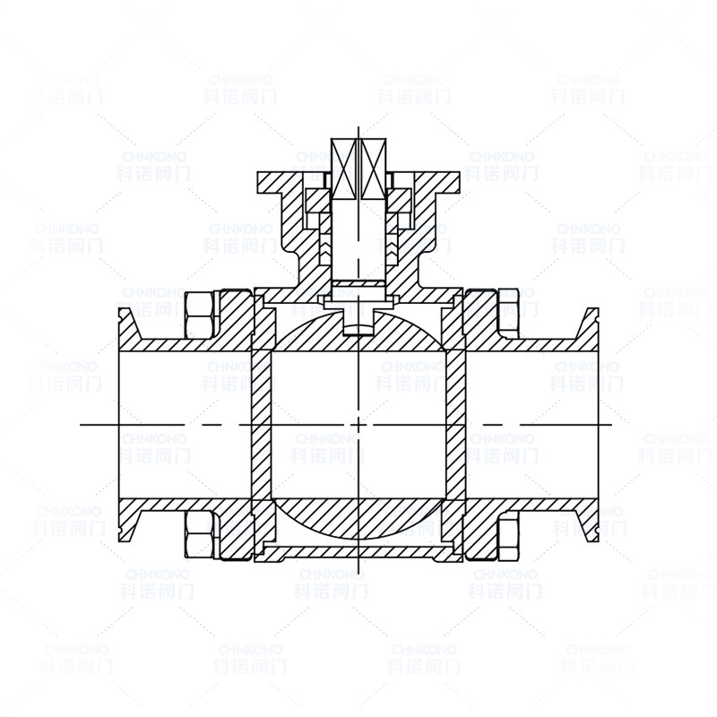 高平台三片式快装球阀-PN16