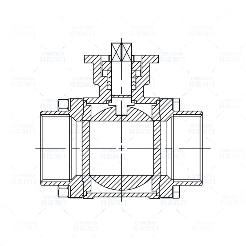 高平台三片式内螺纹球阀-PN16