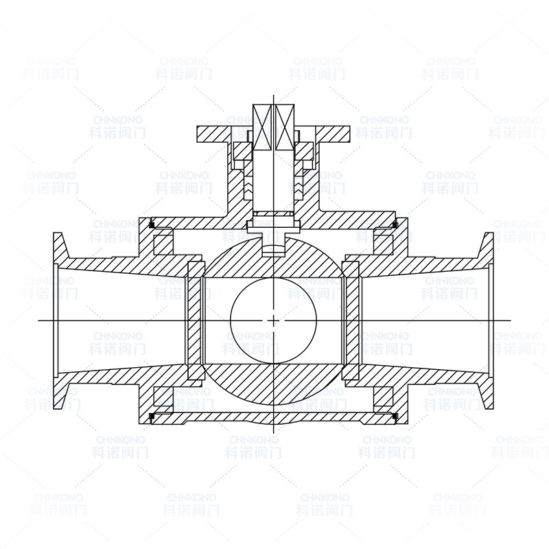 高平台三通KF真空球阀